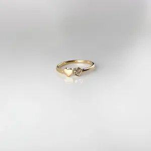 Anel Coração em MicroZircônia  Folheado a Ouro 18k