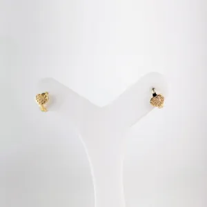 Brinco Argola Coração em Micro Zircônias Folheado a Ouro 18k