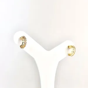 Brinco Argola em Zircônias Banhado a Ouro 18k