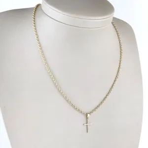 Colar Cruz Lisa e Fina Folheado a Ouro 18k