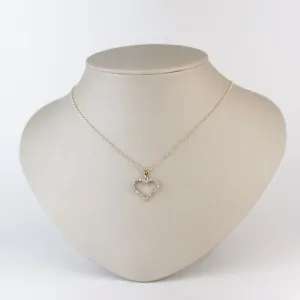 Colar Pingente de Coração em Zircônias Folheado a Ouro 18k