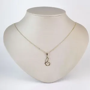 Colar Pingente Letra C Folheado a Ouro 18k