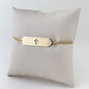 Pulseira Placa Pai Nosso Folheado a Ouro 18k