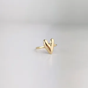 Anel de Coração Folheado a Ouro 18k