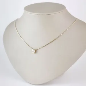 Colar Ponto de Luz Coração em Zircônia Folheado a Ouro 18k