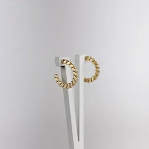 Brinco Argola Trançada Folheado a Ouro 18k