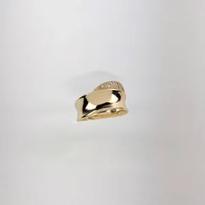 Anel Aurora Cravejado em Zircônias Folheado a Ouro 18k