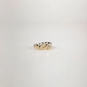 Anel Croissant em Zircônias Folheado a Ouro 18k