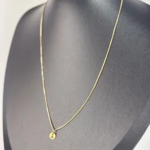 Colar Letra A Folheado a Ouro 18k
