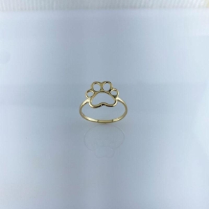 Anel Design Patinha de Pet Folheado a Ouro 18k