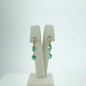 Brinco Argolinha Corações com Zircônia Folheado a Ouro 18k