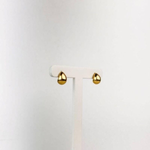 Brinco Gota em Aço Inox 316L na Cor Dourada