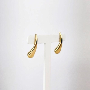 Brinco Gota Orgânica Aço Inox 316 na Cor Dourada