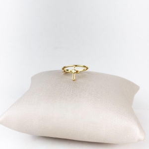 Anel Cruz Aros Duplos em Zircônia Folheado a Ouro 18k