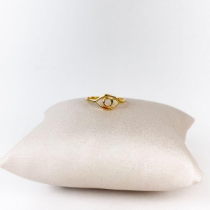 Anel Olho Vazado Folheado a Ouro 18k