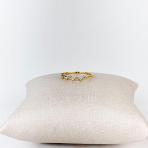 Anel Ondas de Luz em Zircônia Folheado a Ouro 18k