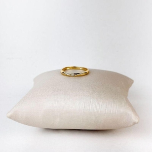 Anel Orgânico Abertura em Zircônia Folheado a Ouro 18k