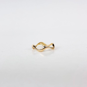 Anel Orgânico Folheado a Ouro 18k