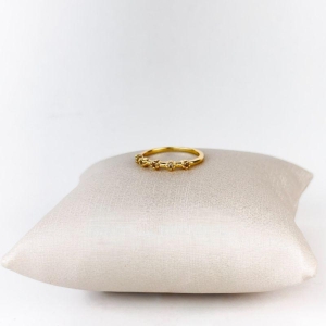 Anel Pontinhos de Luz em Zircônia Folheado a Ouro 18k