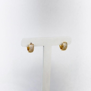 Brinco Argola em Zircônias Folheado a Ouro 18k