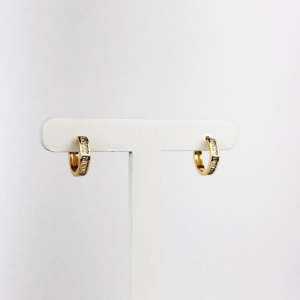 Brinco Argola em Zircônias Folheado a Ouro 18k