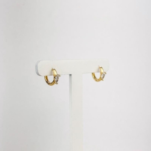 Brinco Argola Ponto de Luz em Zircônias Folheado a Ouro 18k