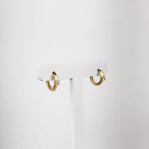 Brinco Argola Ponto de Luz em Zircônias Folheado a Ouro 18k