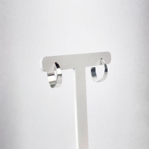 Brinco Argola Reta Folheado a Prata