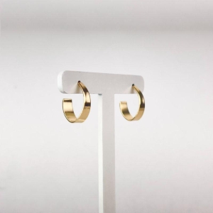 Brinco Argola Reta Folheado a Ouro 18k