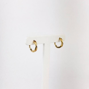 Brinco Argola Trançada e Vazada Folheado a Ouro 18k