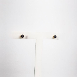 Brinco Ponto de Luz Preto Folheado a Ouro 18k