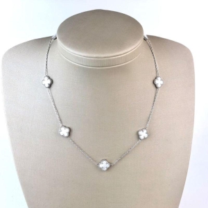 Colar Inspiração Branco Em Aço Inoxidável 316L na Cor Prata