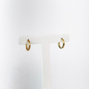 Brinco Argola Lisa Folheada a Ouro 18k