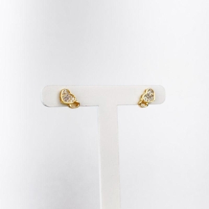 Brinco Coração Duplo em Zircônias Folheado a Ouro 18k