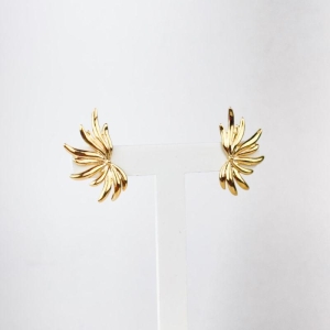 Brinco Feixe de Luz Orgânico Folheado a Ouro 18k