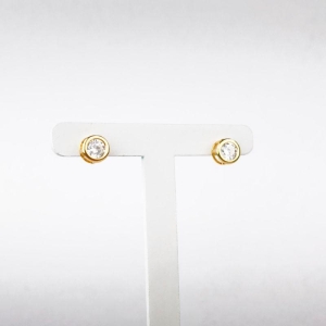 Brinco Ponto de Luz em Zircônia Folheado a Ouro 18k