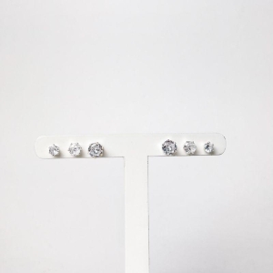 Brinco Trio Ponto de Luz Redondo Folheado a Prata