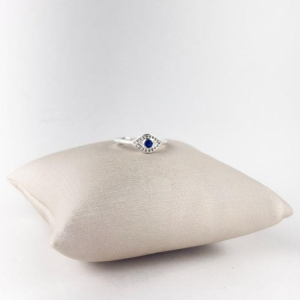 Anel Ajustável Olho Grego Folheado a Prata