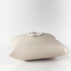 Anel Meia Aliança Cristal Folheado a Prata