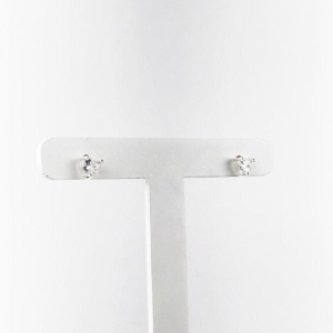 Brinco Ponto de Luz de Coração Folheado a Prata