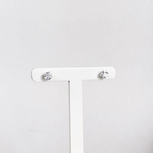 Brinco Ponto de Luz Quadrado Folheado a Prata