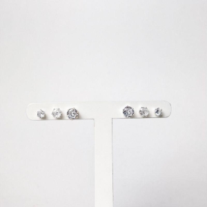 Brinco Trio Ponto de Luz em Gota Folheado a Prata