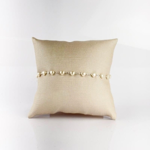 Pulseira de Pérola de Corações Folheada a Prata