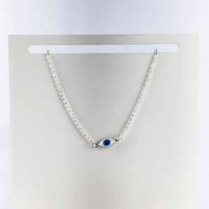 Tornozelera Olho Grego Folheada a Prata