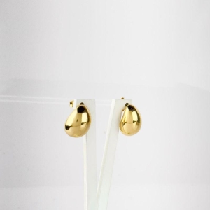 Brinco Orgânico Gota Folheado a Ouro 18K