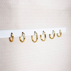 Brinco Trio Argolas Folheado a Ouro 18K