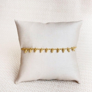 Pulseira Com Pingentes de Bolinhas Folheada a Ouro 18K