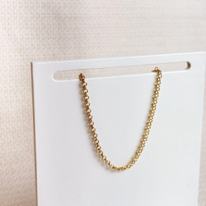 Tornozeleira Elo Português sem Pingente Folheada a Ouro 18k