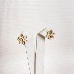 Brinco Flor e Folheado a Ouro 18k