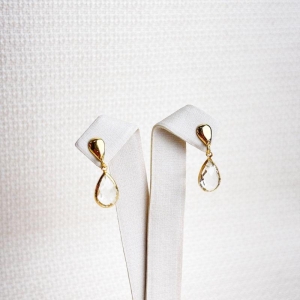 Brinco Gota em Zircônia Folheado a Ouro 18k